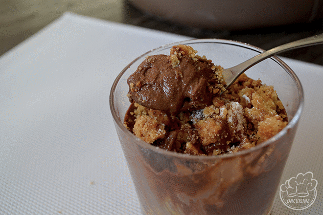 Mousse au chocolat et caramel